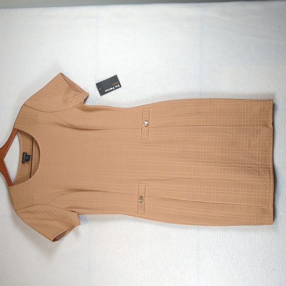 EnFocus Studio Tan Business Office Curvy Midi Pencil Dress 14‎ - Picture 1 of 8